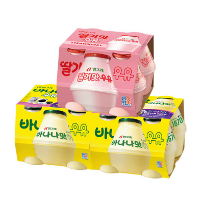 Banana Milk (Bottle) x8 + Strawberry Milk (Bottle) x4