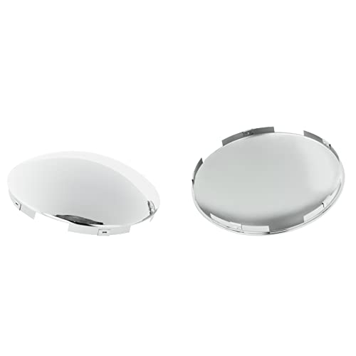 Semi Truck Hub Cap Cover - 5 Even Notched - for Front Wheel Universal Fit - 2 Pc Pack, Lip: 716 with pre-Installed Clips Dome Top, Chrome