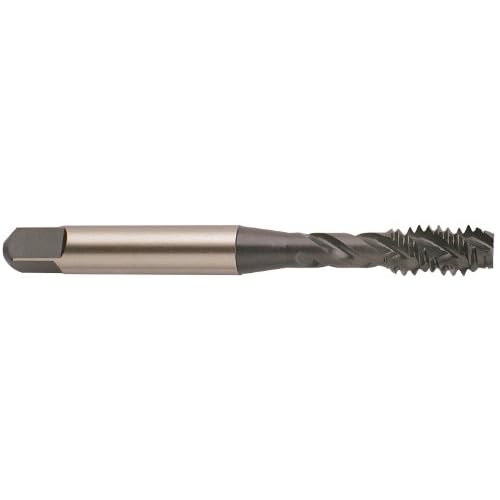 YG-1 F4 Series Vanadium Alloy HSS Spiral Flute Tap, Steam Oxide, Round Shank with Square End, Bottoming Chamfer, 58-18 Thread Size, H3 Tolerance
