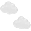 Quluxe 2 Pcs Ceramic Cabinet Handles Drawer Pulls Knobs, Cloud Cupboard Knobs for Kitchen Knobs Kids Room Cabinets Closets Toy Organizer Box Bookcase- White