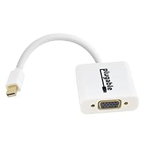 Plugable Mini DisplayPort (Thunderbolt 2) to VGA Adapter - Supports Mini-DisplayPort Equipped Mac, Windows, Linux Systems to VGA Displays up to 1920x1080, Active - Driverless