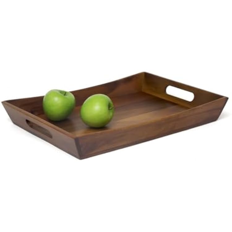 Lipper International 1165 Acacia Curved Serving Tray, 19.88 x 14 x 2.5