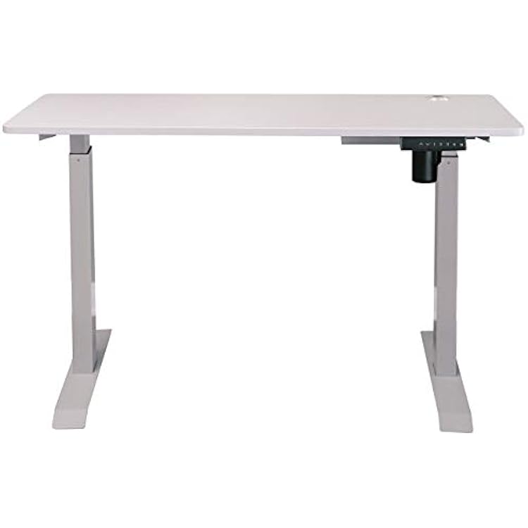 ErgoMax Electric Height Adjustable Single Motor Desk Frame wTabletop, 45.25 Inch Max Height, Grey