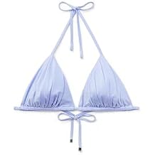 CALZEDONIA Woman's Removable Padding Triangle Swimsuit Top Shiny Satin