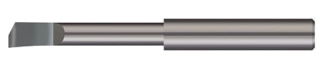 Micro 100 HBM-007003 Boring Tools - Helical Back Rake, 0.65 mm Min Bore Dia, 3 mm Max Bore Depth, 0.35 mm Offset, 0.6 mm Neck Dia, 3 mm Shank Dia, 38 mm OAL, Uncoated