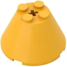 Gobricks GDS-1086 Cone 442 with Axle Hole (Plain) 10PCS Compatible with Lego 3943 4143243 6108662 4296788 DIY Parts and MOC Components for Major Brick Brands Color:Pearl Gold 297