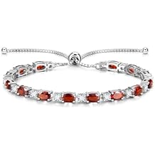 FANCIME Birthstone Tennis Bracelets Sterling Silver Bolo Tennis Bracelets Charm Fine Jewelry Birthday Gifts for Women Mom Wife Her