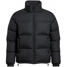 Men's Puffer Jacket Thickened Winter Coat Warm Stand Collar Color Block Zip Up Jacket Ski Bubble Coat