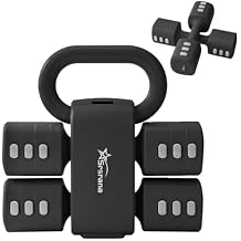 2-in-1 Adjustable Dumbbell & Kettlebell Set for Women (1.1-12.1 lbs), Quick-Change Free Weights for Home Gym, Pilates & Full Body Workout