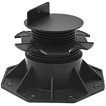 Nicoman Adjustable Deck Support Pedestal, Black, Plastic, for Elevated Decking and Joist Systems (Deck Pedestal - 10 Pack, 60-140mm)