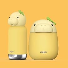 Zoofiesta Stainless Steel Food Bowls and Insulated Water Bottle Set (Dugong)