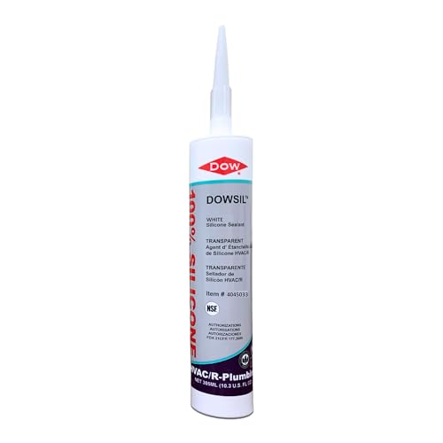 DOWSILTM White HVACR Silicone Sealant High Temperature, Heat Resistant, Flexible, Multi-Surface Bonding for Refrigerators, Air Conditioners & HVAC Systems White 305ml