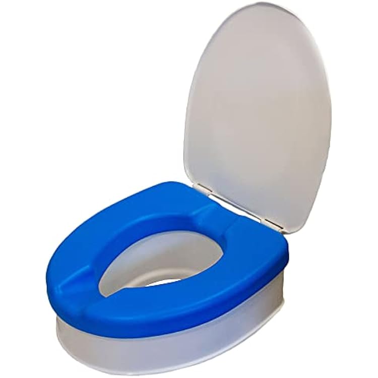 Deluxe Padded SOFT-TOPTM 4 Raised Toilet Seat. Elevated Riser Fits Round Toilets. Includes Soft Close Lid and discreet SAFE-LOK mounting technology.