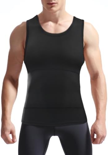 Mens Body-Shaping Abdominal Tummy-Control Vest, Gynecomastia Chest Compression Underwearnd Body Shaper Tank Top