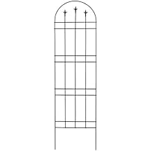 Garden Arch, Finial Trellis, Black Steel, 72-In.