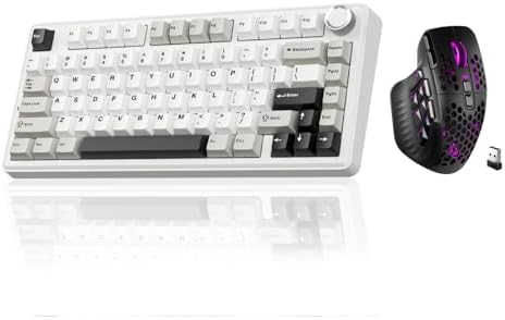 SOLAKAKA A75 and SM809pro,Wireless Keyboard and Mouse Combo for Gaming,Black