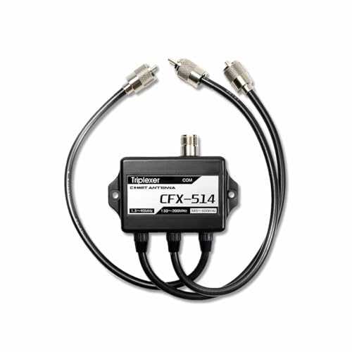 Comet CFX-514 High-Isolation TriplexerRF Combiner-Splitter, 1.390 MHz & 130200 MHz & 380500 MHz, 800W  500W PEP, SO-239 & PL-259 Coax Leads