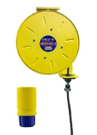 Reel Industrial Grade Retractable 20 Ft Of 12/3 Sow Cable W/Connector Nema 5-15