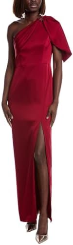 Aidan Mattox Satin One-Shoulder Gown