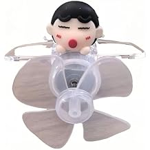 Wind-Powered LED Airplane Propeller, Waterproof Transparent Luminous Small Airplane for Motorcycle Bicycle Helmet Car Decoration (White Dolls)