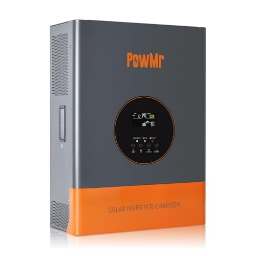 PowMr 5000W Spilt-Phase Hybrid Solar Inverter, 48V to 110V220VAC, 5KW Off-Grid wBuilt-in 120A MPPT Charge Controller, Peak Power:15000W, Pure Sine Wave Inverter for 48V Lead-Acid and Lithium Battery