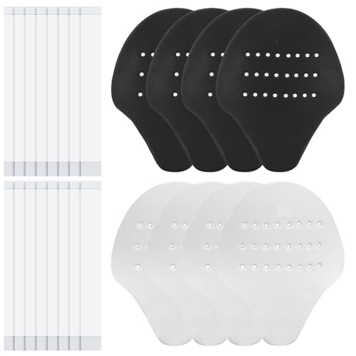 4 Pairs Shoe Crease Protector, Anti-Wrinkle Shoes Crease Shoe Toe Protectors with Adhesive Strips for Sneakers, Soft Foam Protector Toe Box Decreaser for Mens US Size 7-12 Black & White