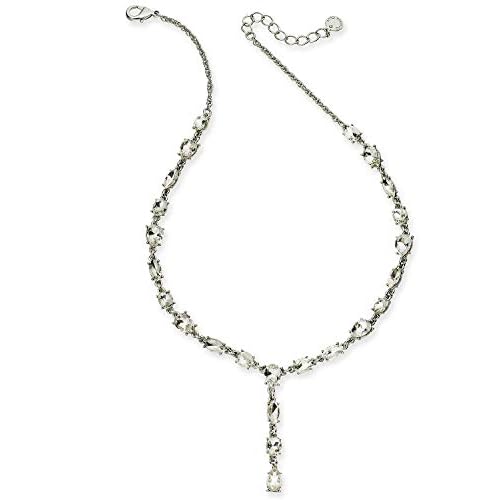 Charter Club Silver-Tone Crystal Lariat Necklace, 17  2 Extender