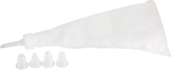 Zenker 44730 Spritzbeutel mit 5 Tüllen aus PEVA/PP Kunststoff weiß