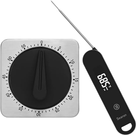 Searon 0.5S Instant Read Digital Meat Thermometer, Electric Food Thermometer Kitchen Essentials Gadgets Waterproof for Grilling Airfryer Cooking BBQ Baking Oil Deep Fry Smoker