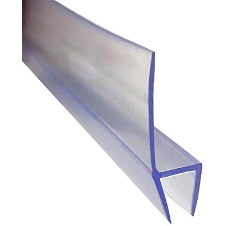 Queenbox 14-inch 6mm Glass Thickness Frameless Glass Door and Window Seal Strip, Waterproof Windproof, Length 0.7m27.56in Cuttable, Clear