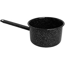 MIRRO 1.25qt Enamel Saucepan, Black