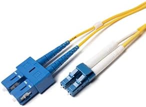 FCD 2Pk 0.5M OS2 LC SC Single Mode Fiber Optic Cables - 2 Pack | Duplex 9/125 LC to SC Singlemode Jumper Cord 0.5 Meter (1.64ft) | Pack Options: 2, 4, 6, 10, 12, 24 | sm Optic-Cord lc-sc