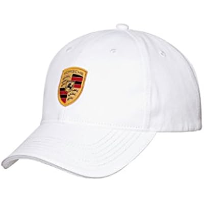 Porsche Crest Logo White Baseball Cap