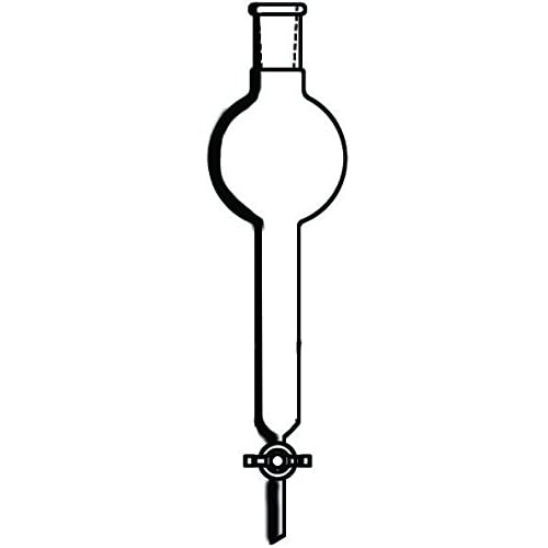 Laboy Glass Chromatography Column 2440 with 500 mL Reservoir, 32 mm O.D., 203 mm Effective Length, PTFE Stopcock, Borosilicate 3.3