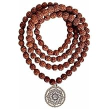 Naturally Grown Himalayan Rudraksha. 5 face108 rudraksha Bead with OM Pedant. No Chemical, color and waxing. Great for Puja Yoga Meditation