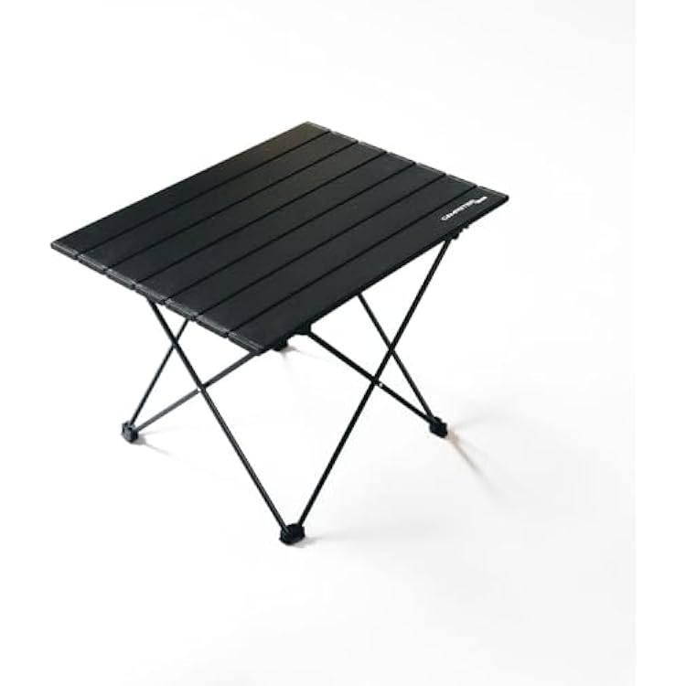 Campster Folding Camping Table - Lightweight and Sturdy Foldable Table for Outdoor Adventures, BBQ, and Picnics - Portable Reinforced Hinged Design with Anti-Slip Leg Caps - Black