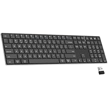 TIETI K01R Wireless Keyboard, 2.4G Slim and Compact Wireless Keyboard with Numeric Keypad, Long Battery Life, Lag-Free for PC Laptop Computer Windows, Black