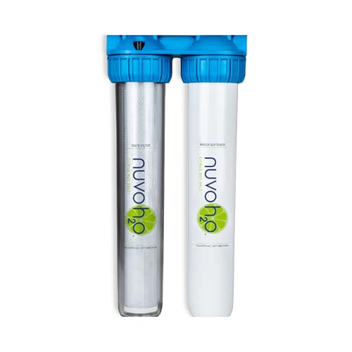 NuvoH2O 2-Stage Citrus-Based, Salt-Free Water Filter System  Water Softener and Carbon Filter Healthy & Pure Water Removes Hard Water Build Up Home Duo System