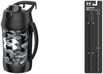 Under Armour 64oz Playmaker Jug and Straw Black