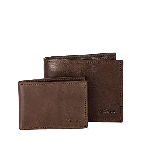 Full Grain Leather Card Holder for Men, 1 x 3.6 x 5 - Slim, Brown Business Card Wallet with RFID Blocking, Bill Compartment & Vintage Look - Durable & Stylish, Handcrafted in Colombia