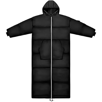 Thermotuff Wearable Sleeping Bag with Dual Hoodie, Long Sleeves, Pockets & Adjustable Drawstring - Ideal for Camping, Cold Weather Hiking, and Stadium Sak Blanket