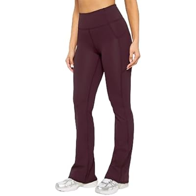 Fabletics Womens Oasis PureLuxe High-Waisted Pocketed Kick Flare, MRegular, Oxblood