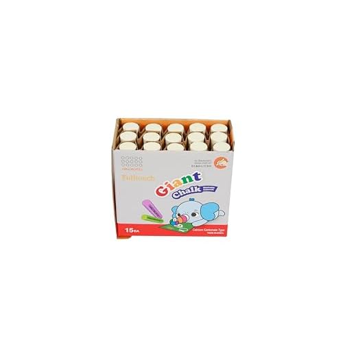 Hagoromo Fulltouch Giant Chalk 1Box, Non-Toxic, Dustless [15pcsWhite]