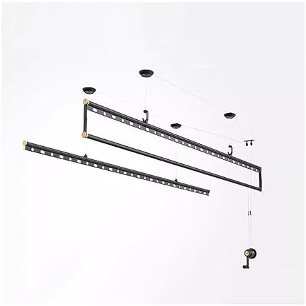Ceiling Mounted Clothes Drying Rack with Pulley System - Space-Saving Indoor and Balcony Airer for Efficient Laundry Drying