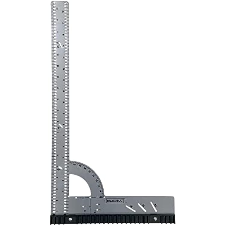Milescraft 8405 FramingSquare 500 Imperial Framing Square 20 x 11 Steel Carpenter Square for Woodworking with Removeable Fence