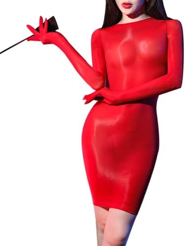 Women's Oil Shiny Bodystocking Lingerie Dress Glossy Body Stocking Full Body Stocking for Women