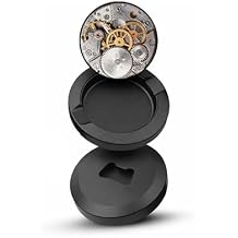 Duo Steampunk Clockwork Snus Pouch Organizer Tin, Dual-Chamber Design, Airtight O-Ring Seal, Odor-Reducing Pocket Stash, Compact Travel Container Duo Black