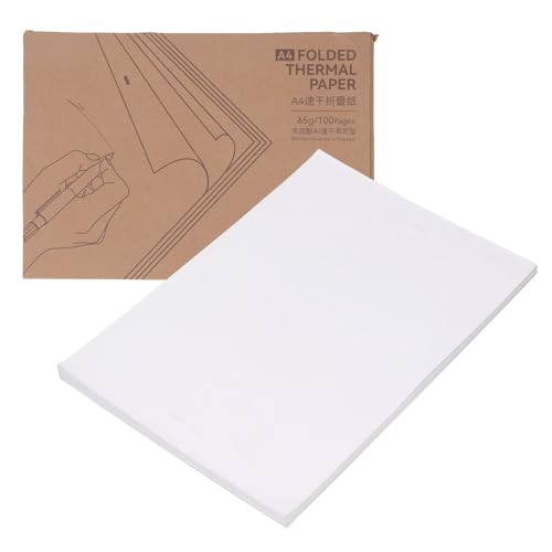 A4 Thermal Printer Paper - Compatible with M08F MT810 ITP01 & Other Portable Printers - Folded, Waterproof, 210x297mm, 100 Sheets