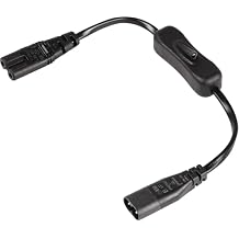 1ft IEC C7 to C8 Short Power Cord with Switch, Figure C7 to C8 Power Cord 1ft with Switch IEC Power Cable (C7 to C8 w/Switch)