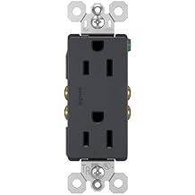 Legrand radiant 885TRGCC12 15 Amp Tamper Resistant Decorator Duplex Outlet, Side Wire or Push Wire, Graphite (1 Count)